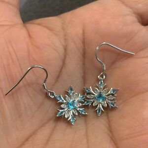 Silver and Blue 925 Snowflake❄️Earrings